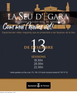 Sessions de video mapping a les façanes de la Seu d'Egara
