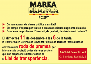 Roda de Premsa Marea Blanca / PDSPT