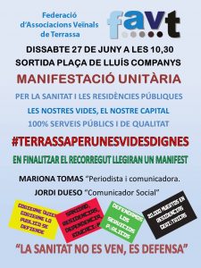 MANIFESTACIÓ UNITÀRIA Sanitat i Residències Públiques